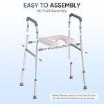 Adjustable Raised Toilet Seat with Handles