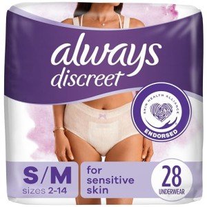 Always Discreet Incontinence Underwear for Women, 28 Count