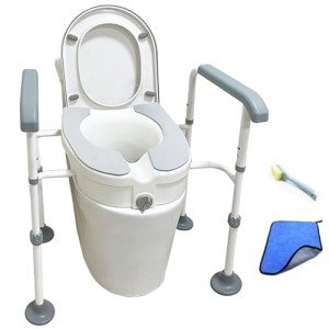 Elevated Toilet Seat with Handles - 450lbs Capacity