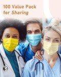 Colorful Disposable Face Masks 100 Pack – Adult Use