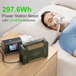 EASYLONGER CPAP Battery Backup ES960, 297.6Wh LiFePO4 CPAP Battery for ResMed S9, AirSense 10, AirSense 11, AirCurve 10, AirMini, Philips DreamStation, Emergency CPAP Power Supply for Camping Outdoors