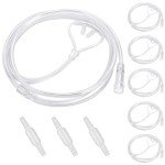 5 Pack Cannula Nasal 4 FT Super Soft Nasal Cannula Tubing for Oxygen Nose Tubing - High Flow, Kink Resistant, Highly Visible, Lightweight Tubing with 3 Pack Oxygen Tubing Connector