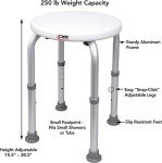 Carex Compact Shower Stool - Adjustable Height Bath Stool and Shower Seat - Aluminum Bath Seat That Supports 250lbs
