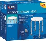 Carex Compact Shower Stool - Adjustable Height Bath Stool and Shower Seat - Aluminum Bath Seat That Supports 250lbs
