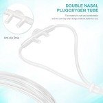 5 Pack Cannula Nasal 4 FT Super Soft Nasal Cannula Tubing for Oxygen Nose Tubing - High Flow, Kink Resistant, Highly Visible, Lightweight Tubing with 3 Pack Oxygen Tubing Connector