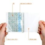 BBTO 50 Pieces Transparent Clear Adhesive Bandage Stretch Large Waterproof Film Adhesive Bandages Dressing Supplies(6 x 6 Inch)