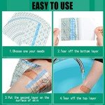 BBTO 50 Pieces Transparent Clear Adhesive Bandage Stretch Large Waterproof Film Adhesive Bandages Dressing Supplies(6 x 6 Inch)