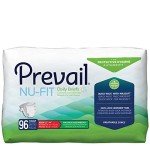 Prevail Nu-Fit Incontinence Briefs, Unisex Disposable Adult Diapers with Tabs for Men & Women, Maximum Absorbency, Medium, 96 Count (6 Packs of 16)