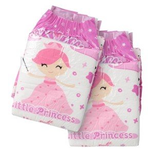 CutiePlusU Adult Diapers 2 Pieces, Incontinence Briefs with Tabs for Women and Men, Maximum Overnight Absorbency- Little Princess (Medium 28"-38")