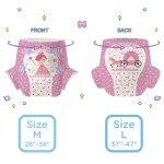 CutiePlusU Adult Diapers 2 Pieces, Incontinence Briefs with Tabs for Women and Men, Maximum Overnight Absorbency- Little Princess (Medium 28"-38")