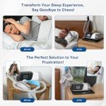 Mask and Tube Hanger Mat for CPAP - Supplies for CPAP for Bedside Organization with Clean Mask Dust Cover - CPAP Hose Holder for Nightstand (Black 2.0)