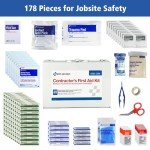 First Aid Only 9302-25M 25-Person Contractor's Emergency First Aid Kit for Home Renovation, Job Sites, and Construction Vehicles, 178 Pieces
