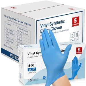 Large Blue Vinyl Exam Gloves - Case of 1000