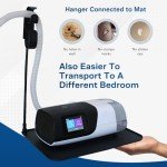 Mask and Tube Hanger Mat for CPAP - Supplies for CPAP for Bedside Organization with Clean Mask Dust Cover - CPAP Hose Holder for Nightstand (Black 2.0)