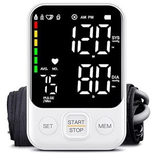 Blood Pressure Monitor with Adjustable Cuff and Memory