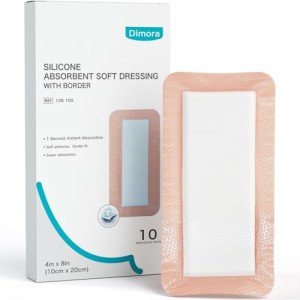 Silicone Absorbent Wound Dressing Pads - 10 Pack