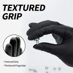 Black Vinyl Exam Gloves - 100 Disposable Medium Size
