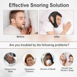 Chin Strap for CPAP Users, Chin Strap for Snoring, Adjustable and Breathable Anti Snoring Devices, Anti Snoring Chin Strap for Men and Women to Stop Snoring, Skin-Friendly Comfortable Sleeping- Black