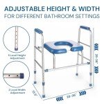 Elevated Toilet Seat with Handles for Seniors