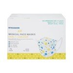 McKesson Kids' Face Masks, Blue & Yellow Polka Dots
