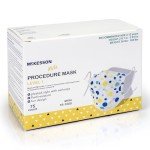 McKesson Kids' Face Masks, Blue & Yellow Polka Dots