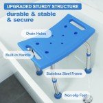Adjustable Stainless Steel Shower Chair for Seniors