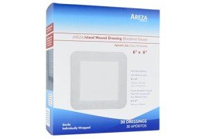 Areza Medical Bordered Gauze Island Dressing, 30 Count
