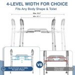 Adjustable Raised Toilet Seat with Handles - 500lbs Capacity