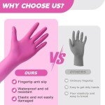 Pink Nitrile Disposable Latex-Free Gloves - 100 Count