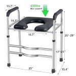 Adjustable Raised Toilet Seat with Handles for Seniors