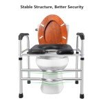 Adjustable Raised Toilet Seat with Handles for Seniors