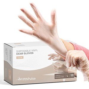 Large Clear Vinyl Disposable Gloves - 100 Pack