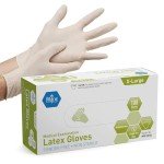MED PRIDE Medical Latex Examination Gloves (X-Large, 100-Count) Ultra-Strong 5 mil Thick, Disposable Powder-Free Gloves for Healthcare & Food Handling Use