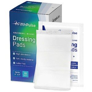 10 Pack Sterile ABD Wound Dressing Pads 5x9