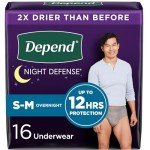 Depend Night Defense Incontinence Underwear for Men, 16 Count