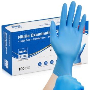 Blue Nitrile Exam Gloves, Large, 100-Count Box