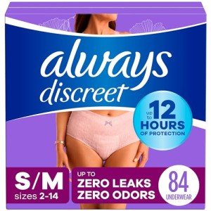 Always Discreet Women's Incontinence Underwear, S/M, 84 CT