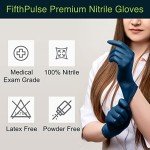 Large Navy Nitrile Disposable Gloves, 100 Count