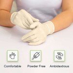 FifthPulse Medical Examination Latex Gloves Large - 100 Count - Powder Free - Extra Thick 4.5 Mil - Natural Color - Non Sterile Disposable Gloves