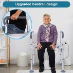 Adjustable Raised Toilet Seat with Handles for Seniors