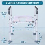 Adjustable Raised Toilet Seat with Handles for Seniors
