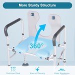 Adjustable Raised Toilet Seat with Handles for Seniors