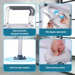 Adjustable Raised Toilet Seat with Handles for Seniors