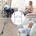 Adjustable Raised Toilet Seat with Handles for Seniors