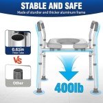 Adjustable Raised Toilet Seat with Handles for Seniors