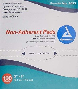 Dynarex Sterile Non-Adherent Pads, 2x3 inches