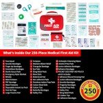 Comprehensive 250-Piece First Aid Kit for All