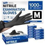 Supmedic Black Nitrile Exam Gloves - Medium, 1000 pcs