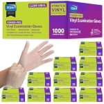 Inspire Large Clear Vinyl Disposable Exam Gloves (1000)