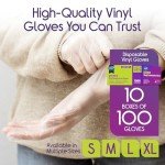 Inspire Large Clear Vinyl Disposable Exam Gloves (1000)